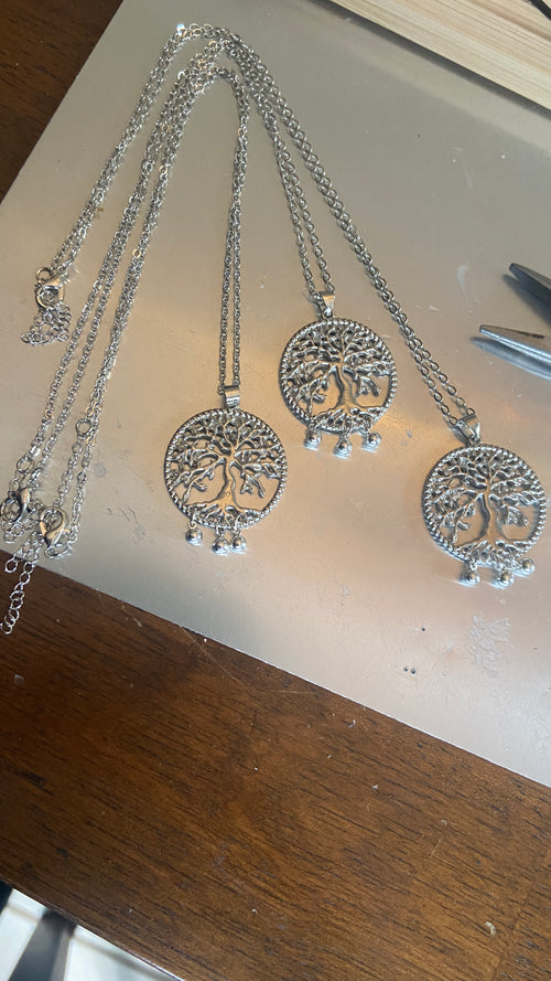 925 Silver Tree of Life Pendant with Witches Bells