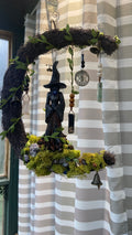 Witch's Crescent Moon Spell Wreath – Door & Wall Hanging