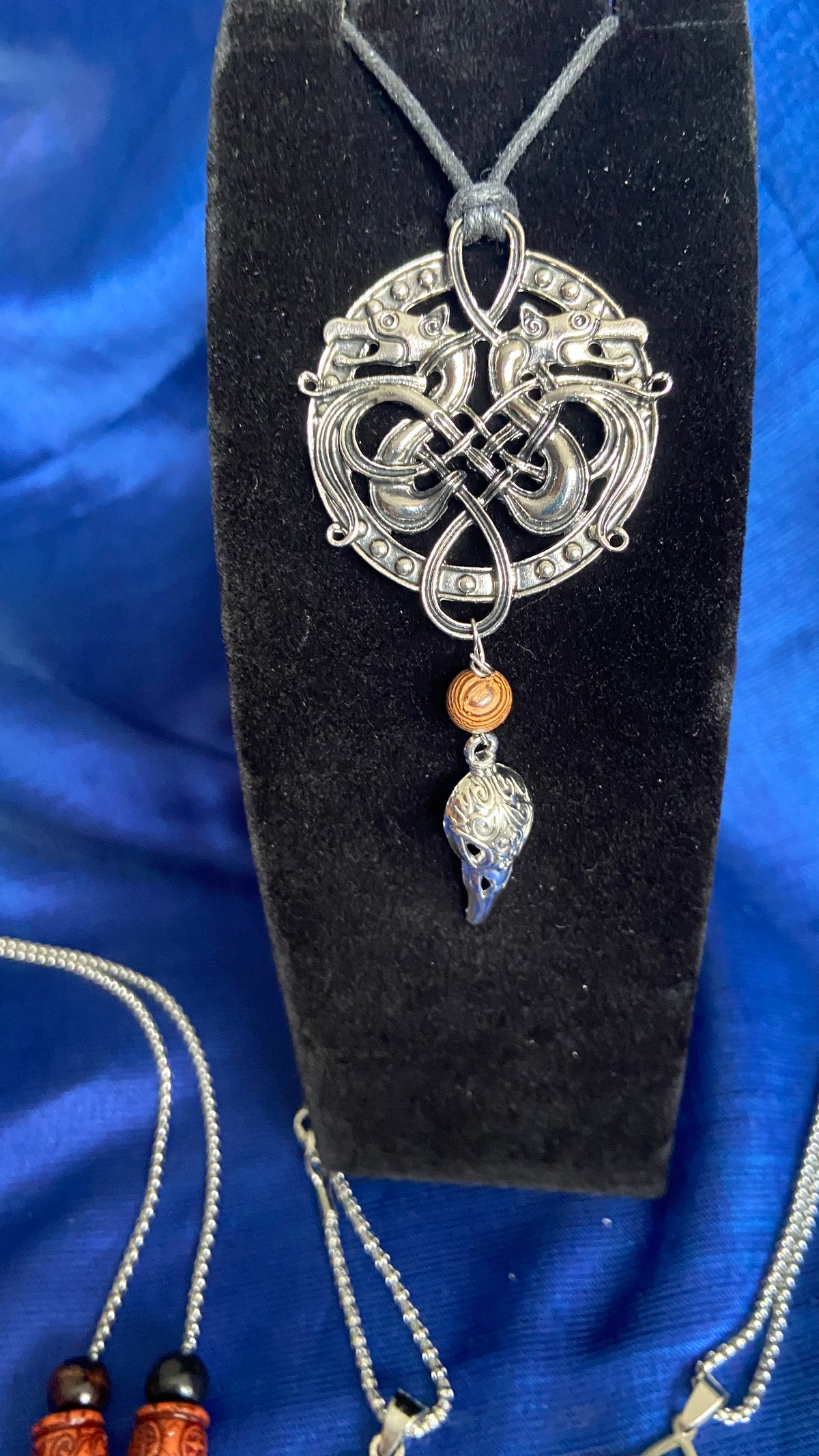 Double Headed Dragon & Raven Skull Medallion Pendant – Gothic Viking Jewelry