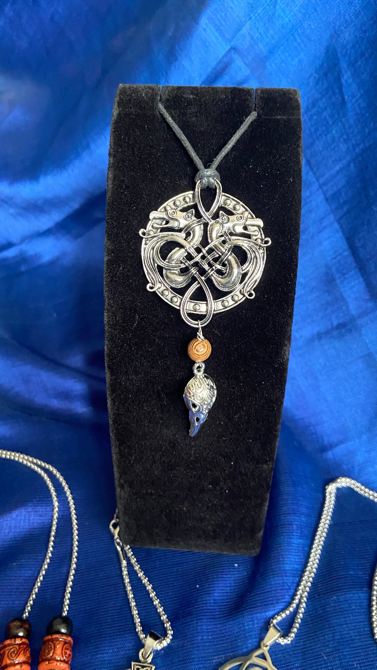 Double Headed Dragon & Raven Skull Medallion Pendant – Gothic Viking Jewelry