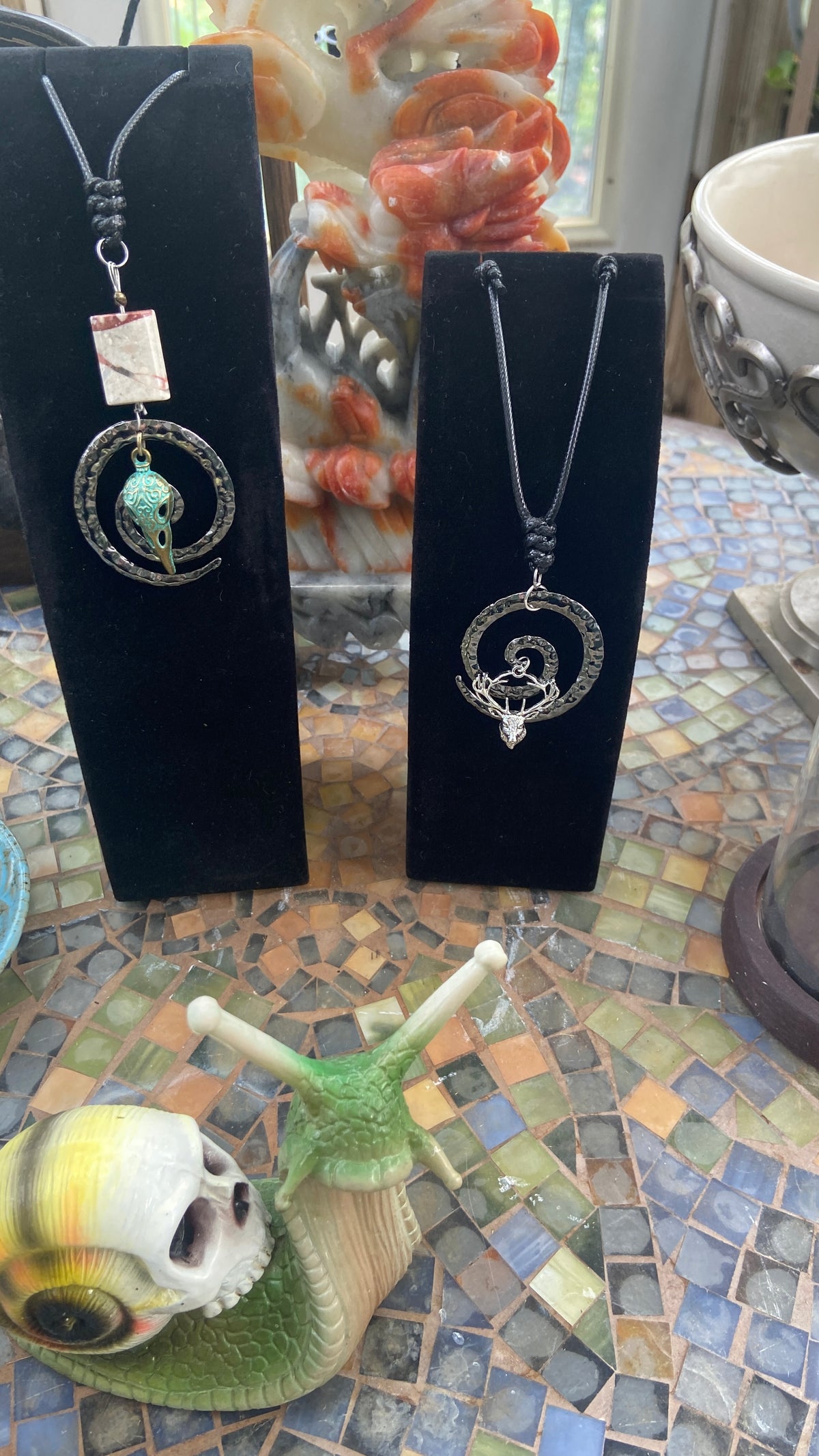 MYTHICAL VIKING RAVEN & BUCK ENDLESS CYCLE PENDANTS