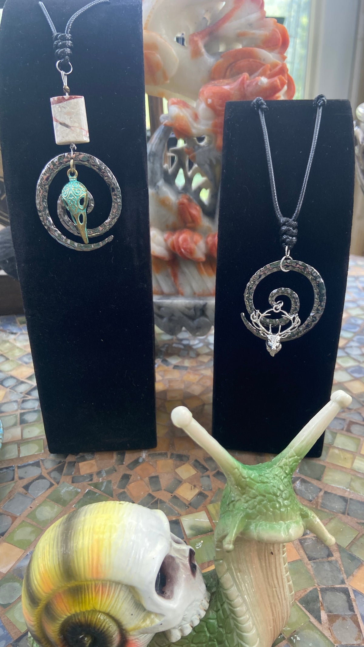 MYTHICAL VIKING RAVEN & BUCK ENDLESS CYCLE PENDANTS