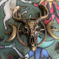 BRONZE STAG SKULL BARRETTE