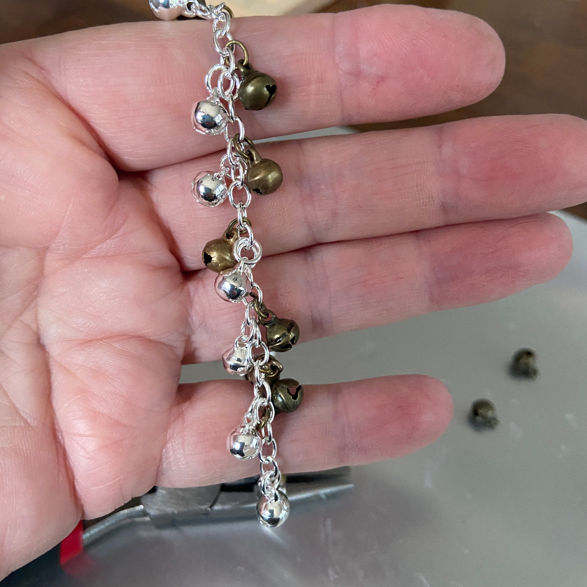 SILVER & BRONZE WITCHES BELLS MINI BELLS BRACELETS