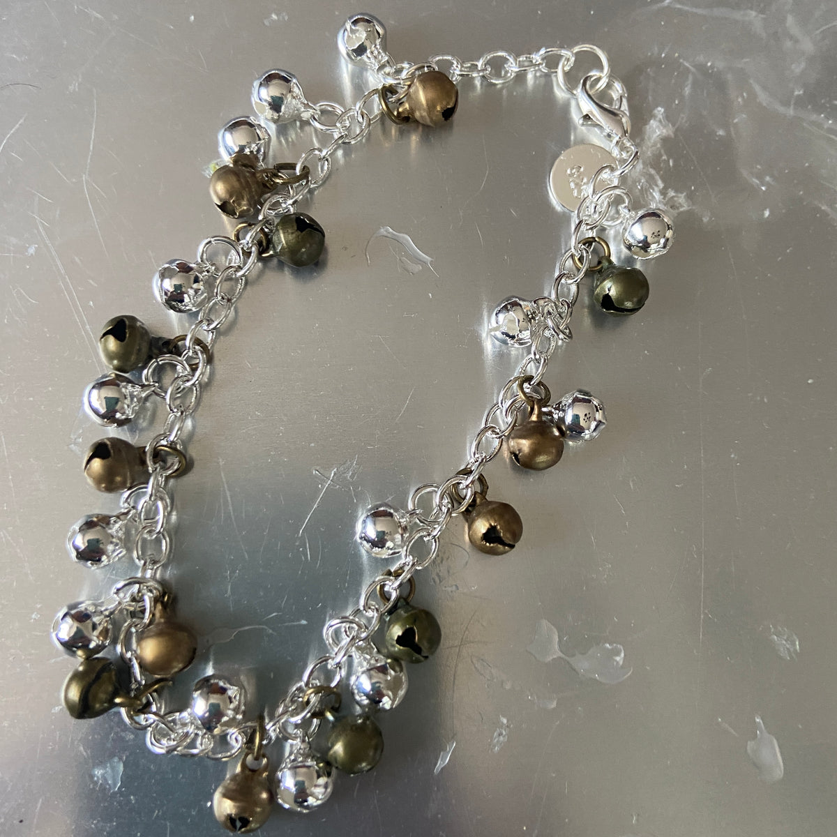 SILVER & BRONZE WITCHES BELLS MINI BELLS BRACELETS