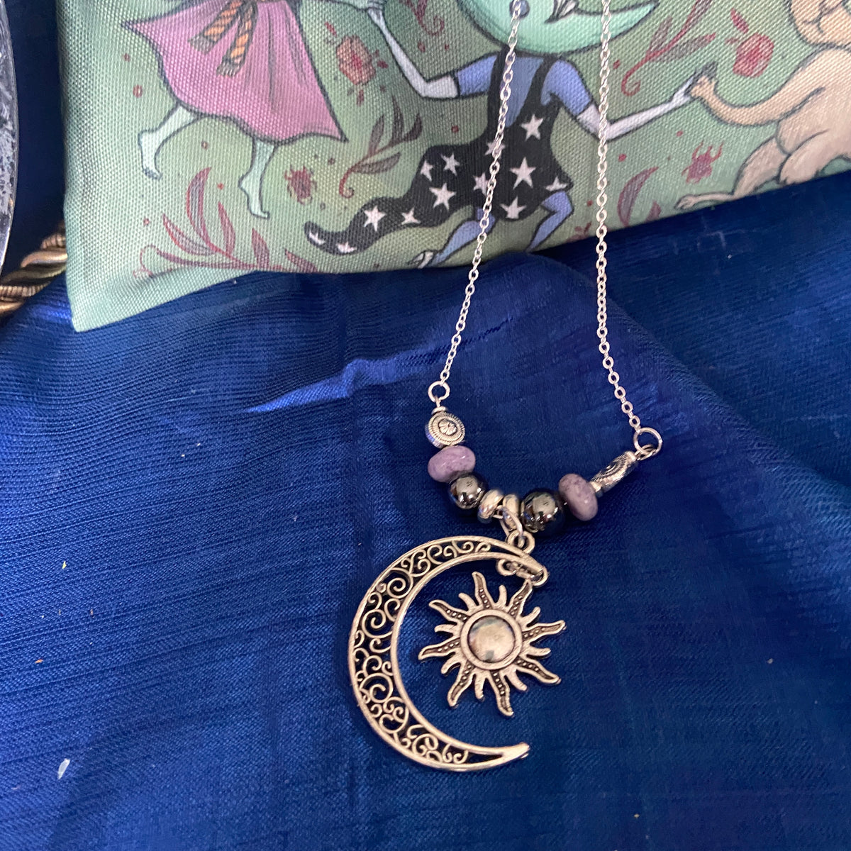 Crescent Moon & Star Pendant – Handcrafted Celestial Witch Necklace | S.O.P.H.