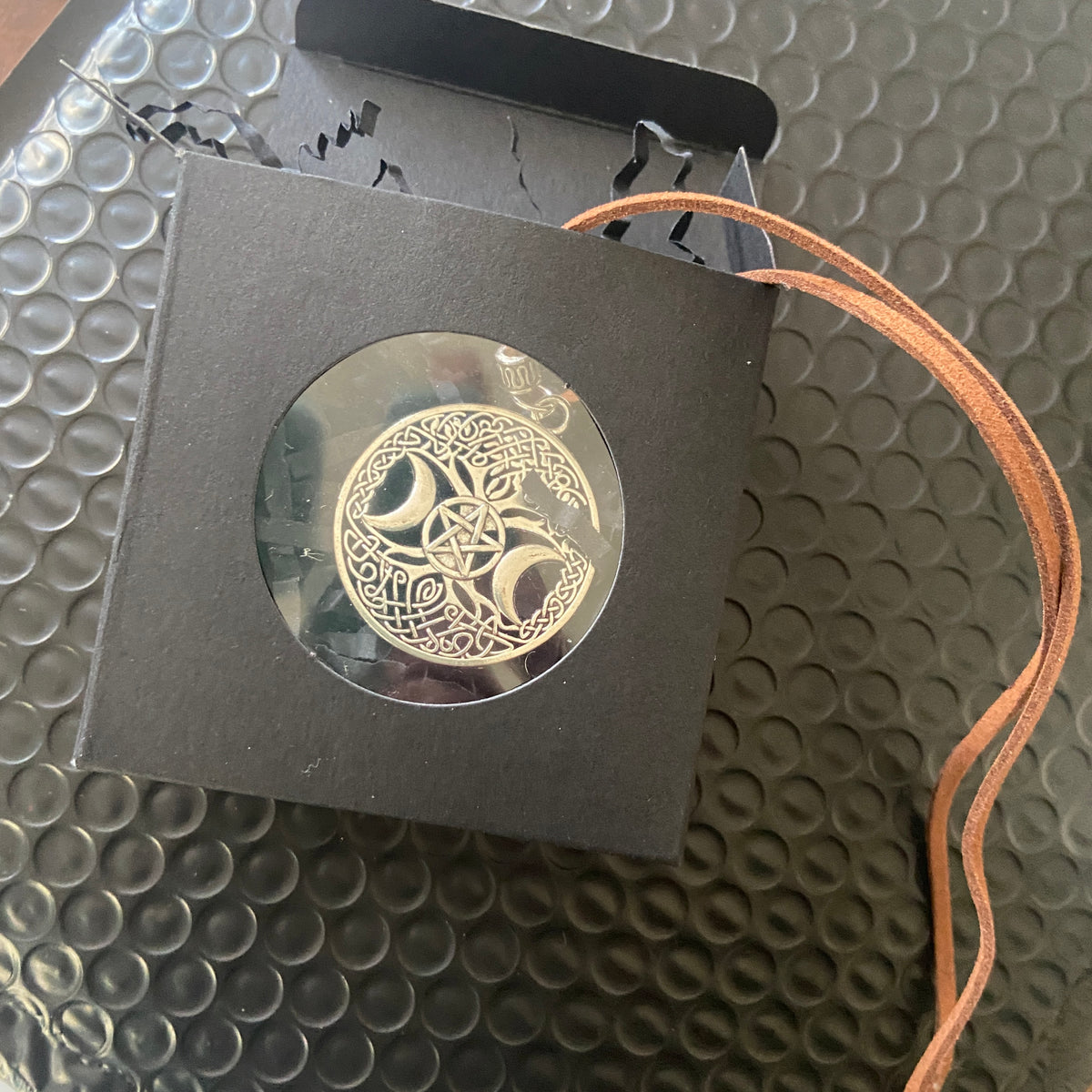 Mythological Tree of Life & Moon Signs Medallion Pendant