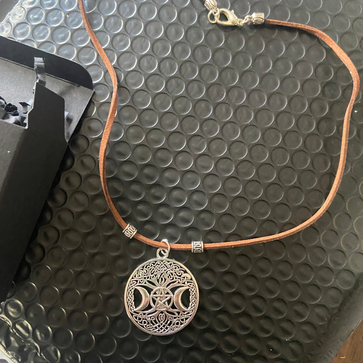 Mythological Tree of Life & Moon Signs Medallion Pendant