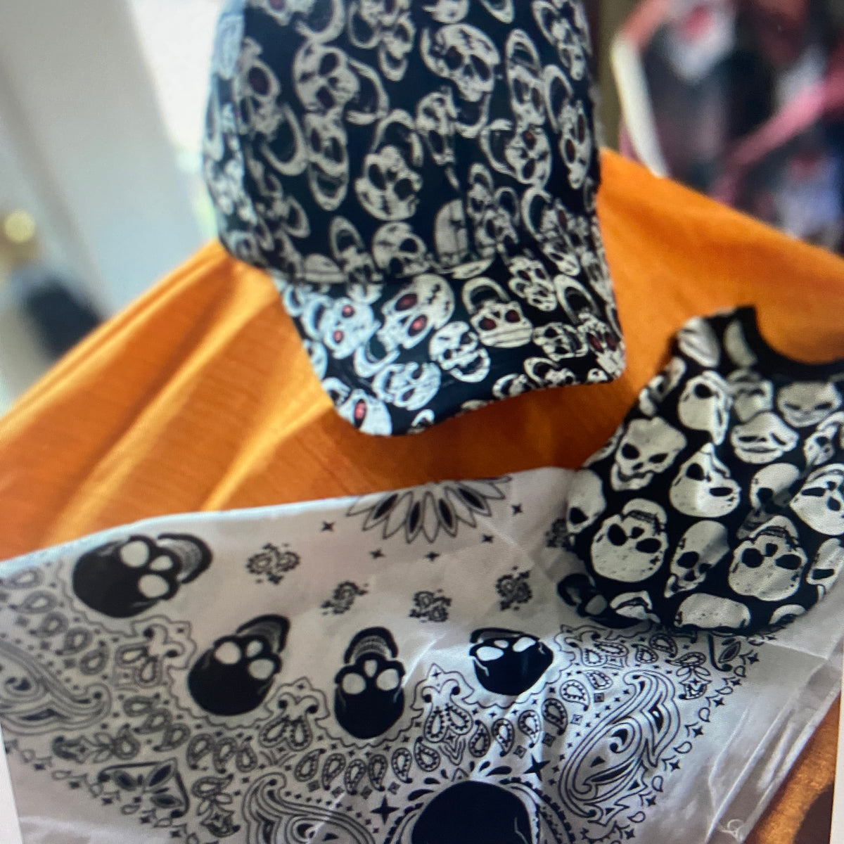 Skull Print Bandanas – Gothic Biker & Halloween Accessory