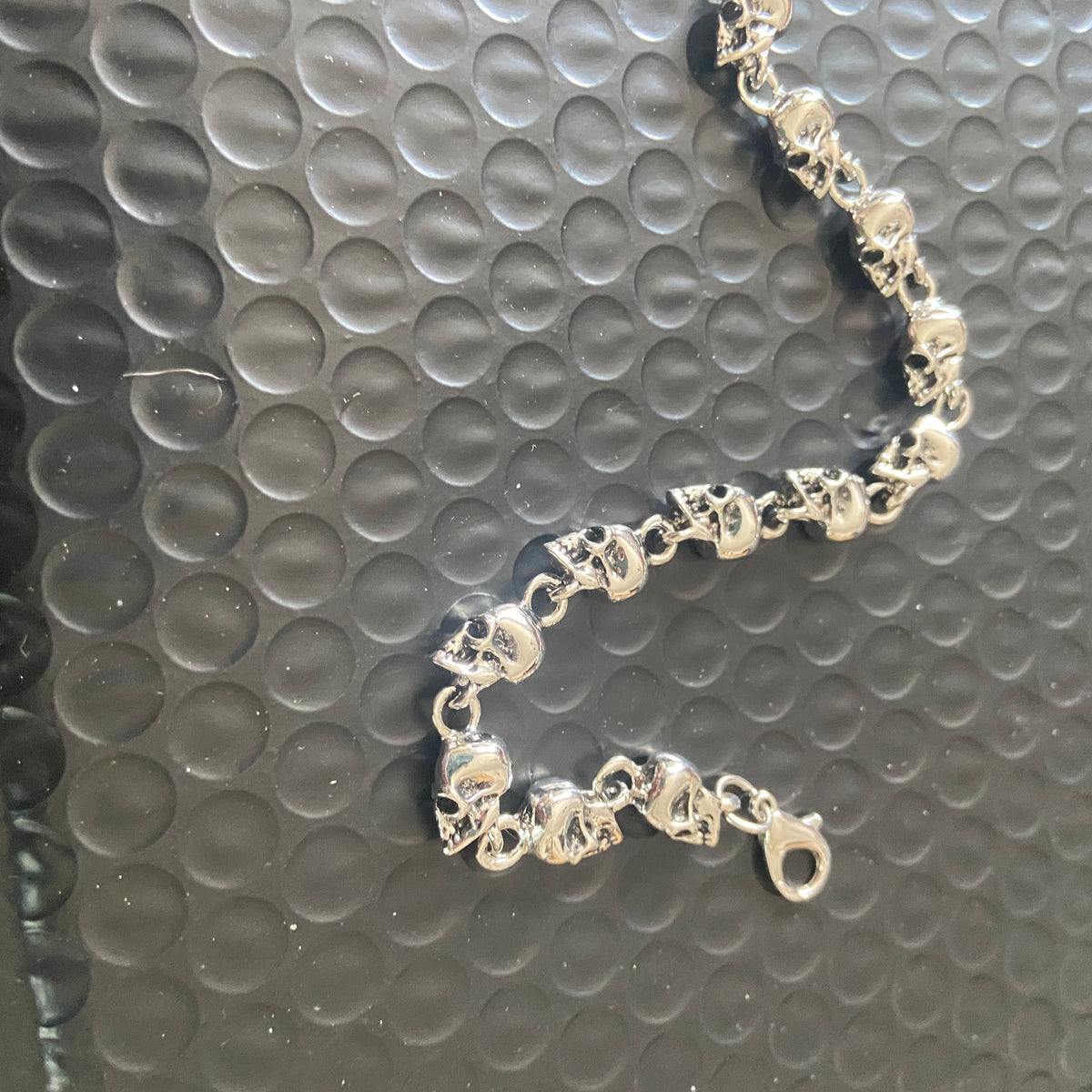 Metal Skulls Bracelet – Gothic Biker Statement Jewelry
