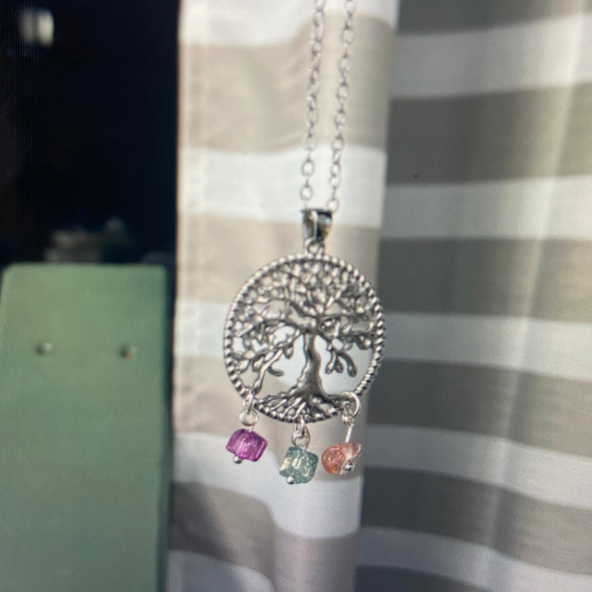 925 Silver Tree of Life Pendant with Crystals – Pagan Jewelry