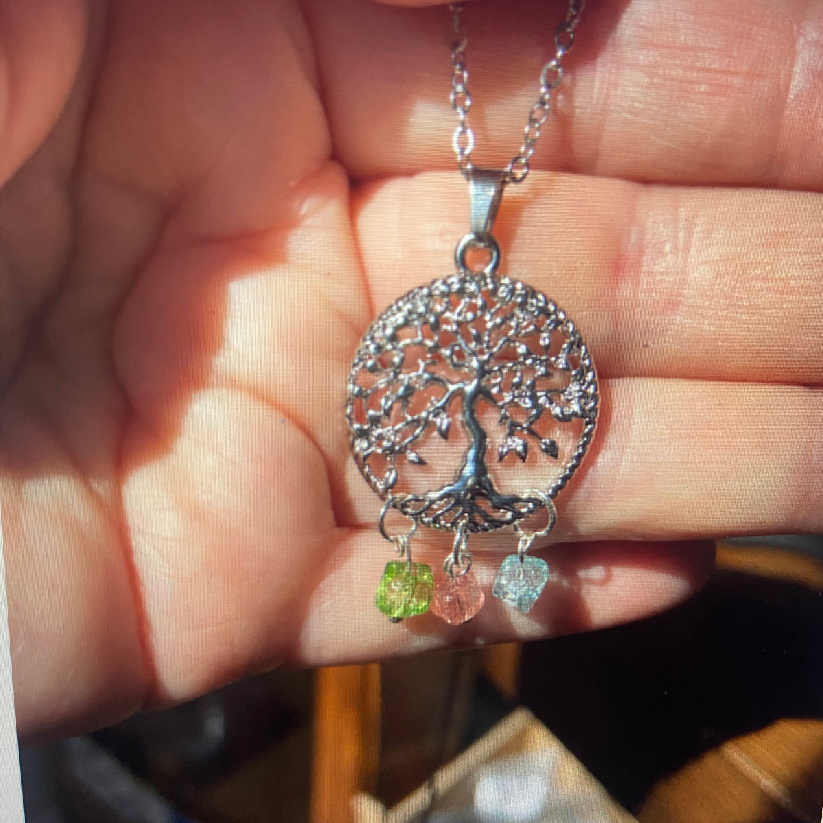 925 Silver Tree of Life Pendant with Crystals – Pagan Jewelry