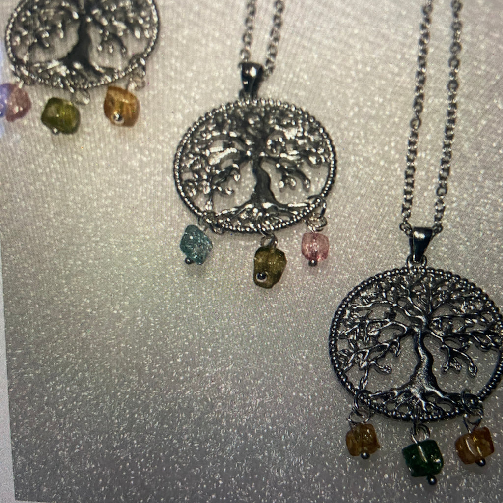 925 Silver Tree of Life Pendant with Crystals – Pagan Jewelry