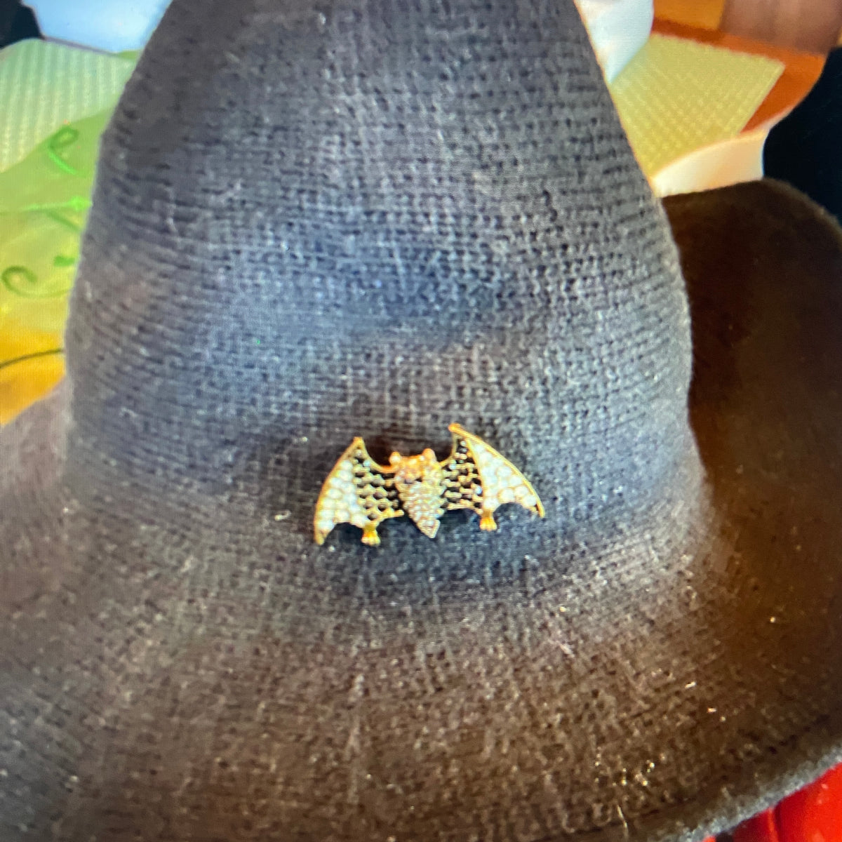 Witch's Bat & Hat Gift Set – Gothic Halloween Decor & Accessory