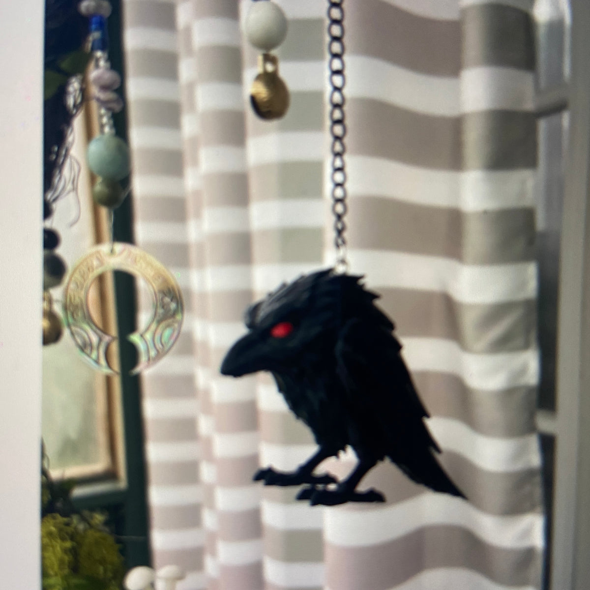 Sacred Crow Hanging Spell Wreath – Witchy Viking Wall & Door Decor