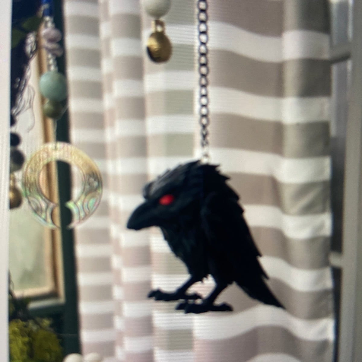 Sacred Crow Hanging Spell Wreath – Witchy Viking Wall & Door Decor
