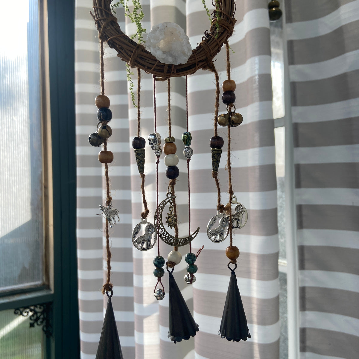 Dragon & Wolf Enchantment WIND CHIMES – Pagan Wall Decor