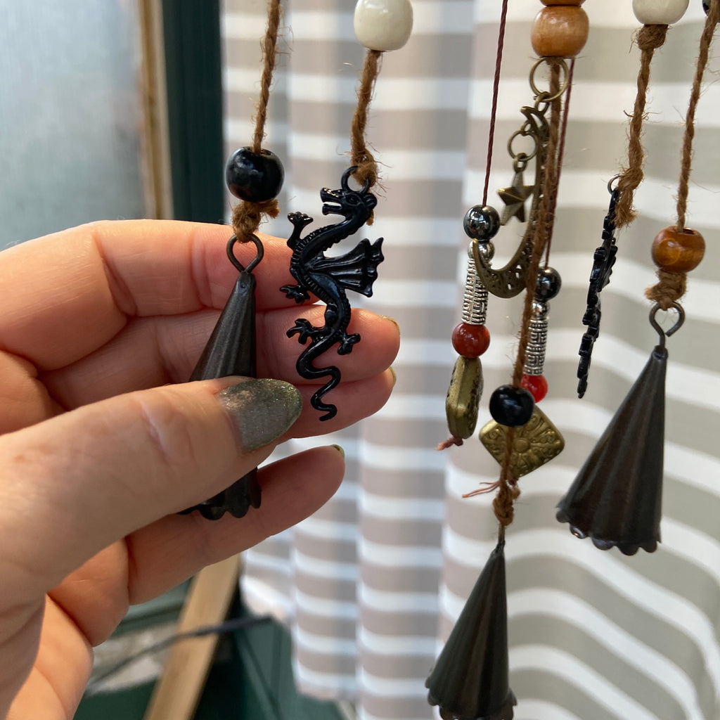 Dragon & Wolf Enchantment WIND CHIMES – Pagan Wall Decor