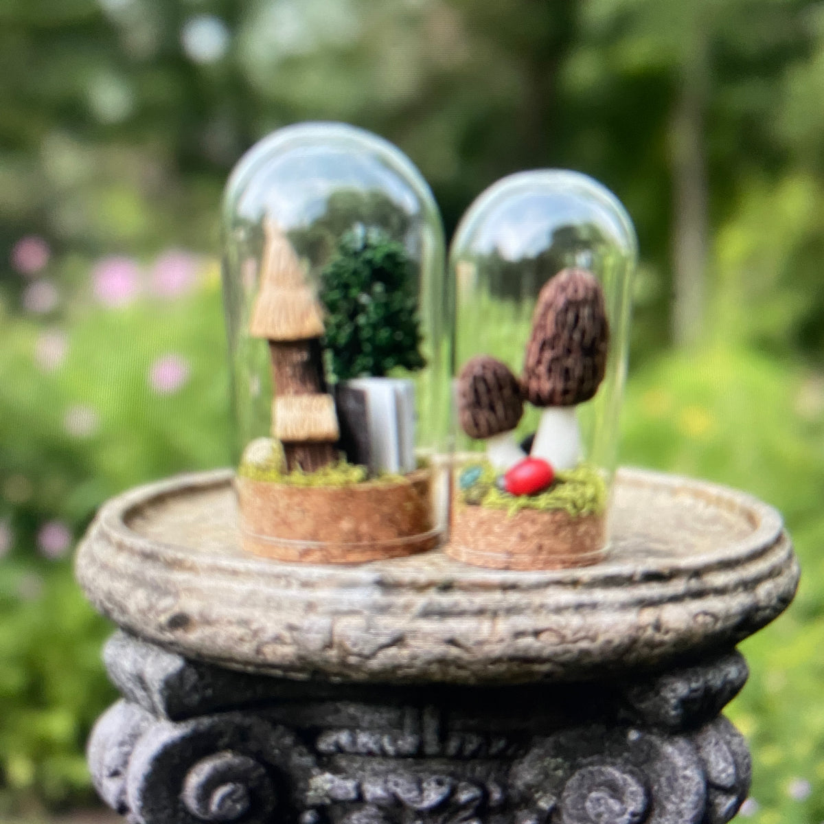 Miniature Cloche Dome Worlds – Handcrafted Mystical Terrarium Scenes | S.O.P.H.