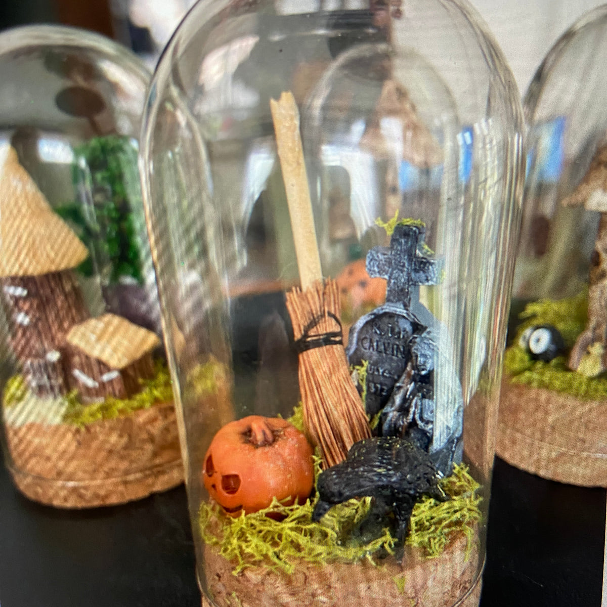 Miniature Cloche Dome Worlds – Handcrafted Mystical Terrarium Scenes | S.O.P.H.