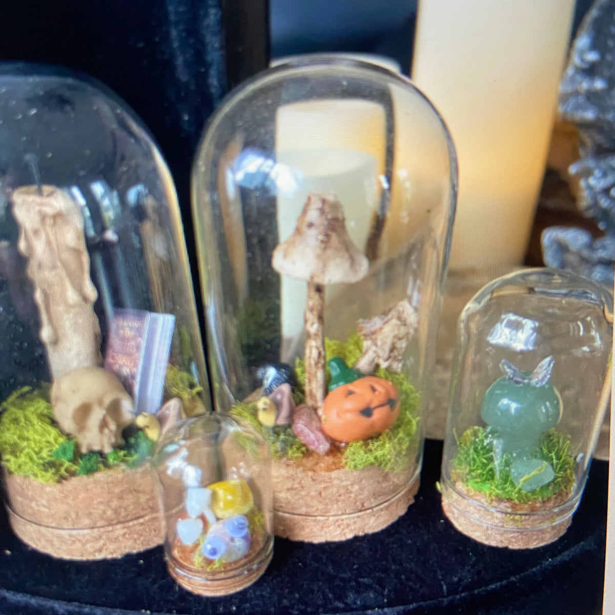 Miniature Cloche Dome Worlds – Handcrafted Mystical Terrarium Scenes | S.O.P.H.