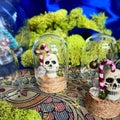 Merry Skullmas – Miniature Christmas Skull in a Glass Dome