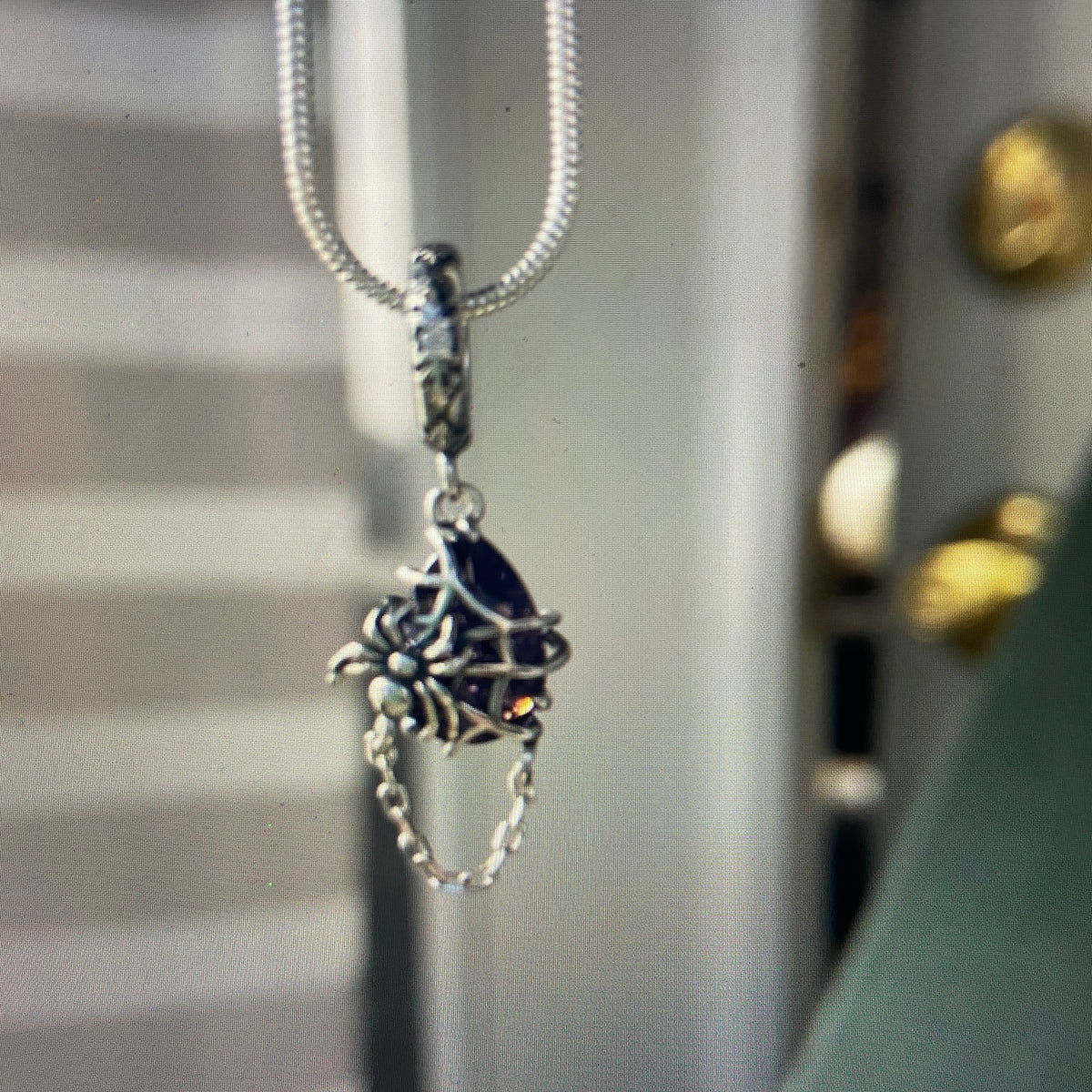SILVER SPIDER & TANZANITE PENDENT