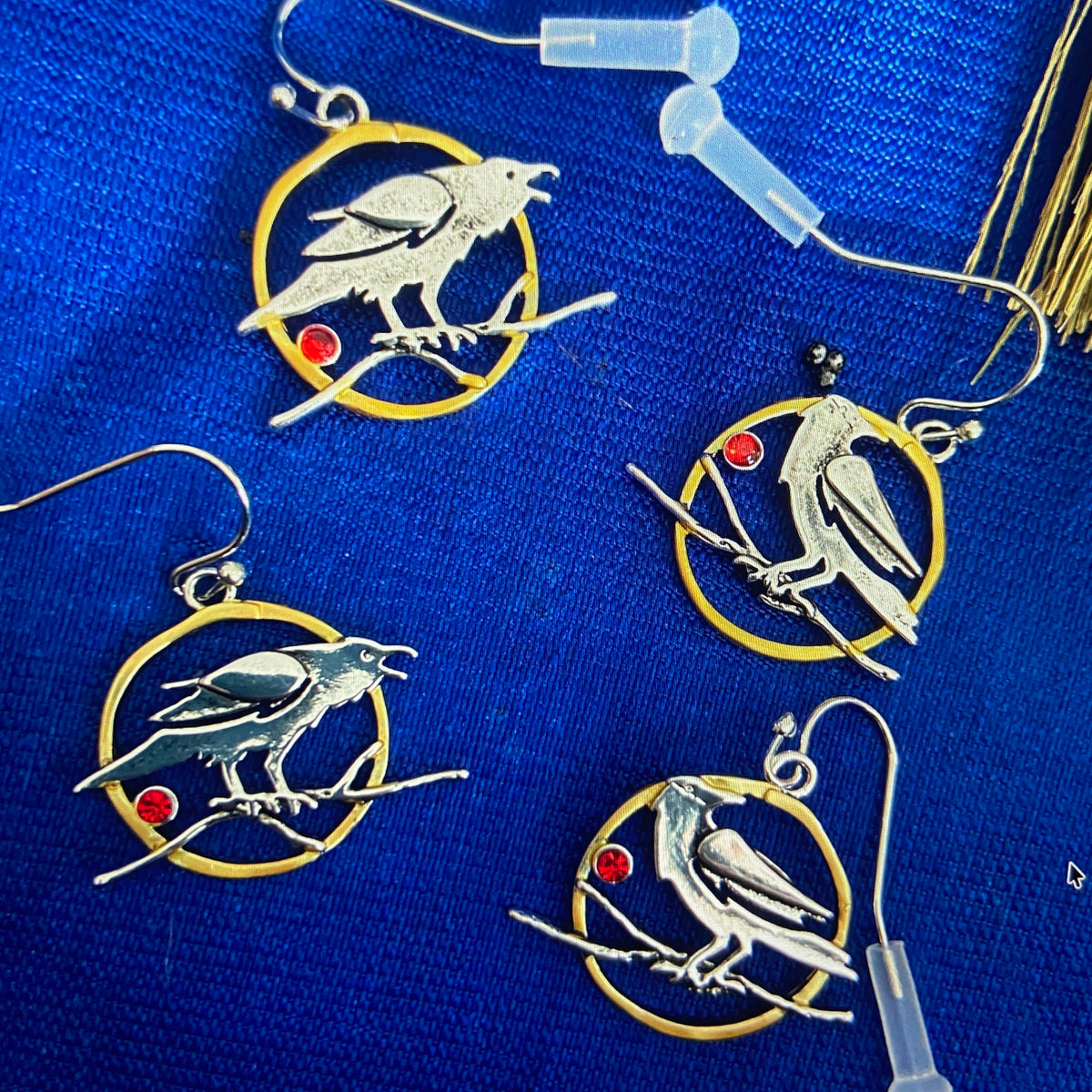 CROW DANGLE EARRINGS