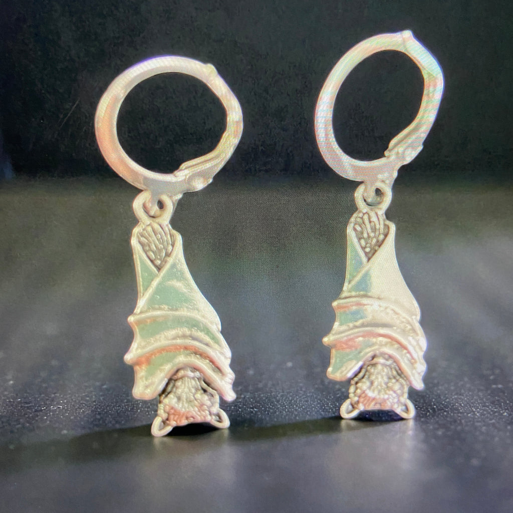 SLEEPING BAT DANGLING EARRINGS