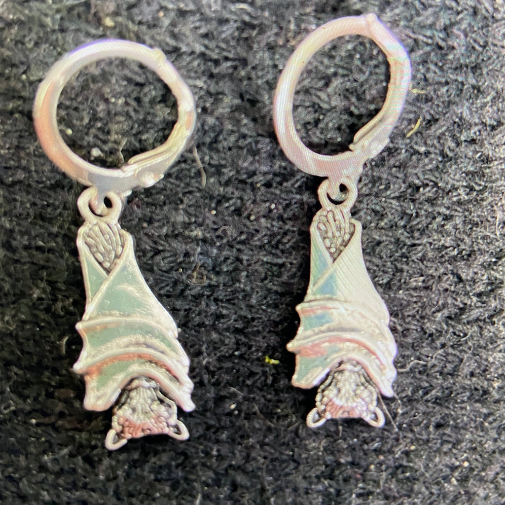 SLEEPING BAT DANGLING EARRINGS