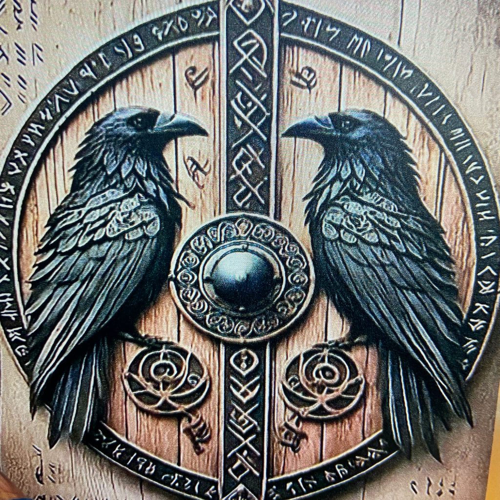 2 CROW VIKING SHIELD PLAQUES