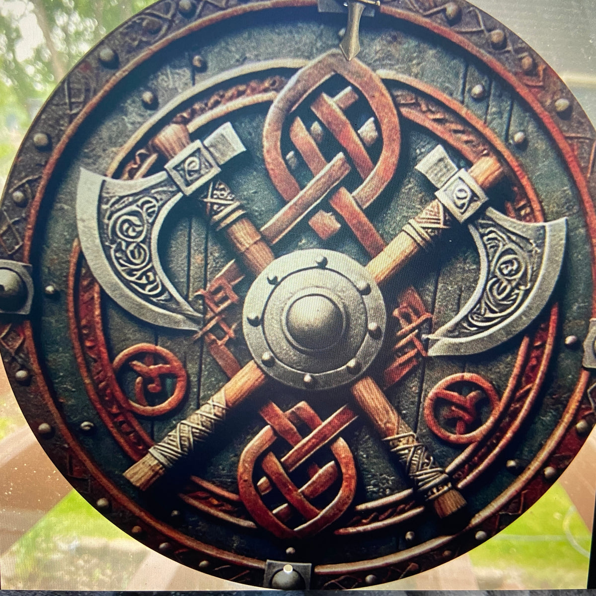 Viking Axes of Eternity Plaque – Norse Wall Art & Home Decor