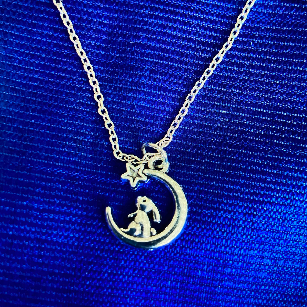 HARE & THE CRESCENT MOON Charm NECKLACE AND EARRING SET