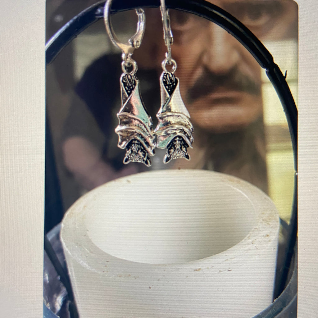 SLEEPING BAT DANGLING EARRINGS