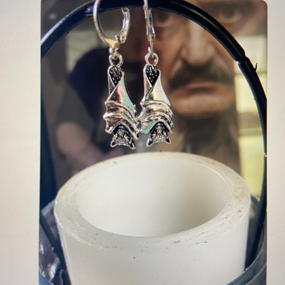 SLEEPING BAT DANGLING EARRINGS