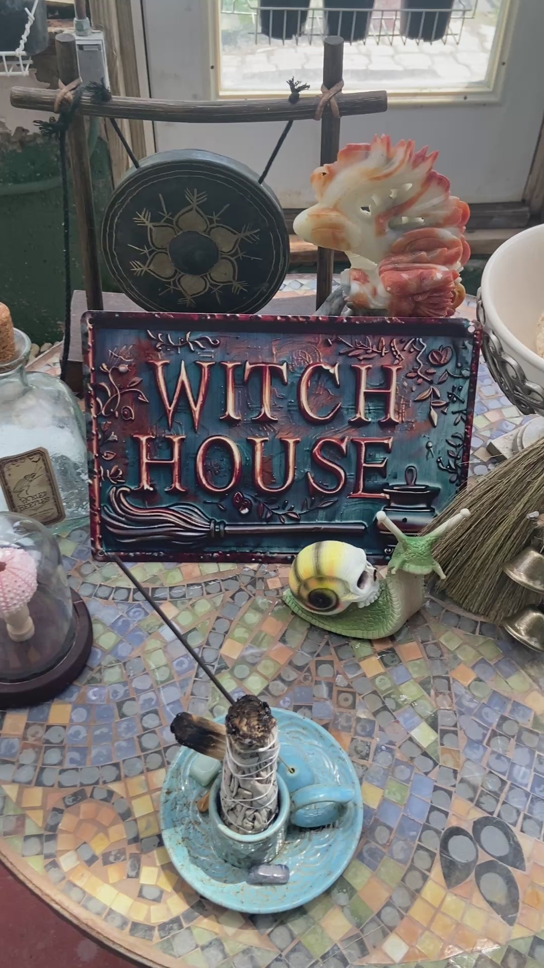 GOTHIC WITCHES HOUSE METAL PLAQUE