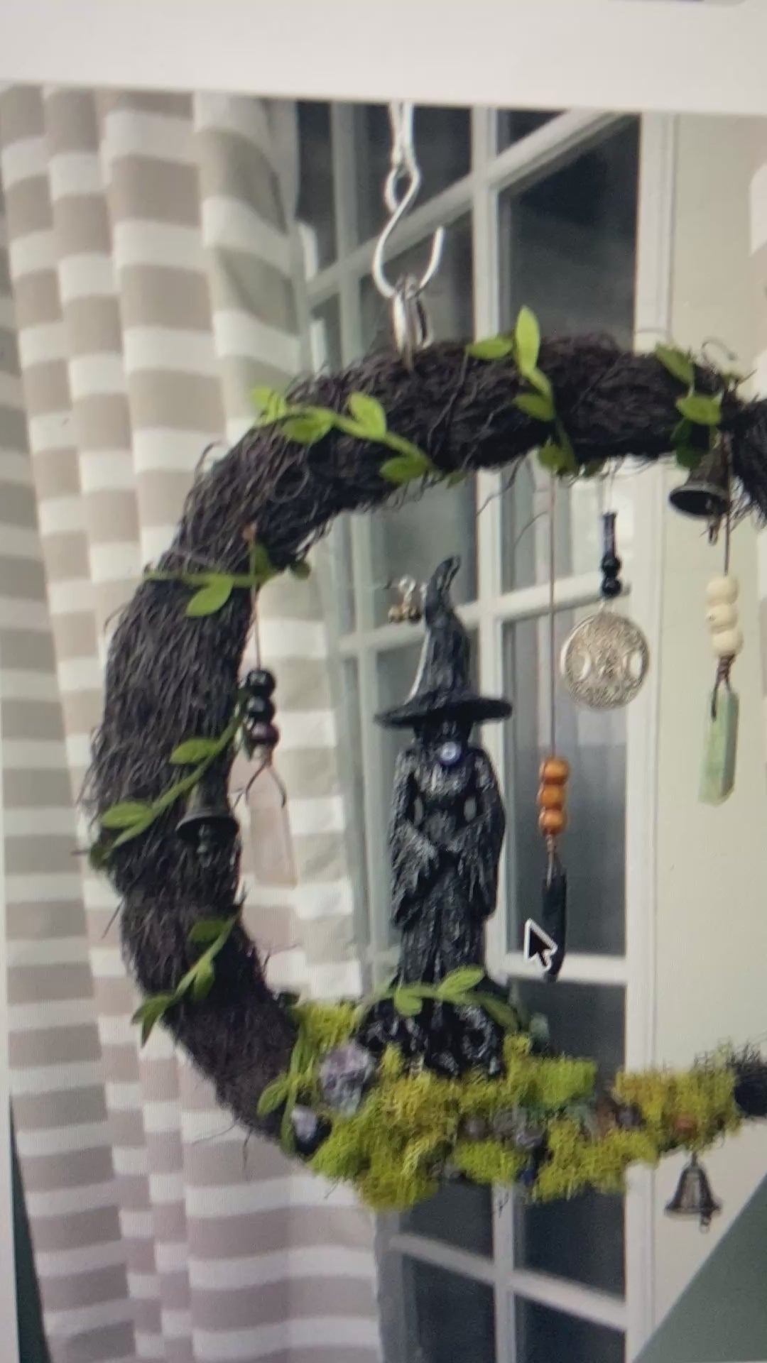 Witch's Crescent Moon Spell Wreath – Door & Wall Hanging