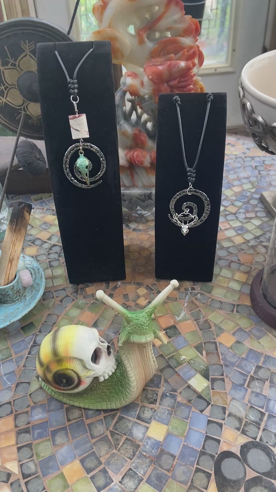 MYTHICAL VIKING RAVEN & BUCK ENDLESS CYCLE PENDANTS